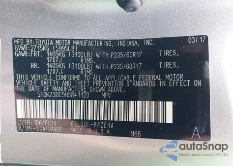 2017 Toyota Sienna Le 8 Passenger из США, поврежденный, VIN 5TDKZ3DC9HS841120